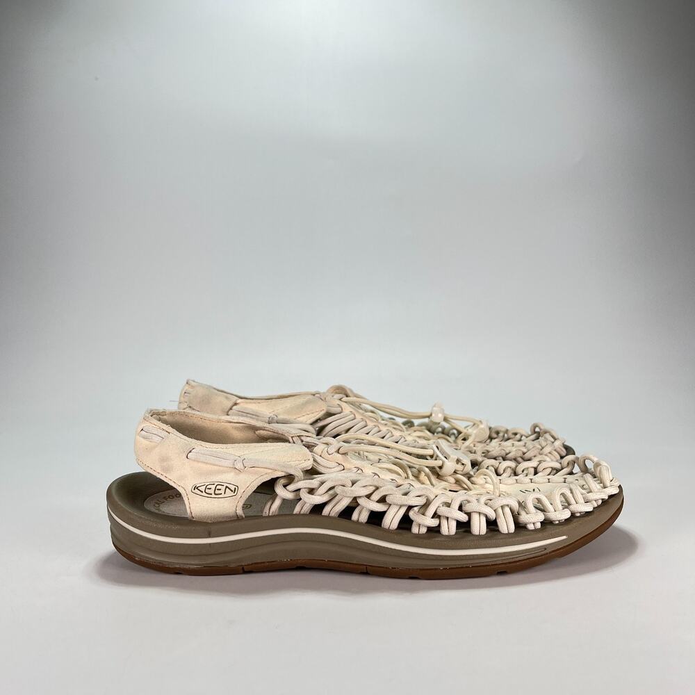 Keen Women's Woven Sandal in Off-White and Olive